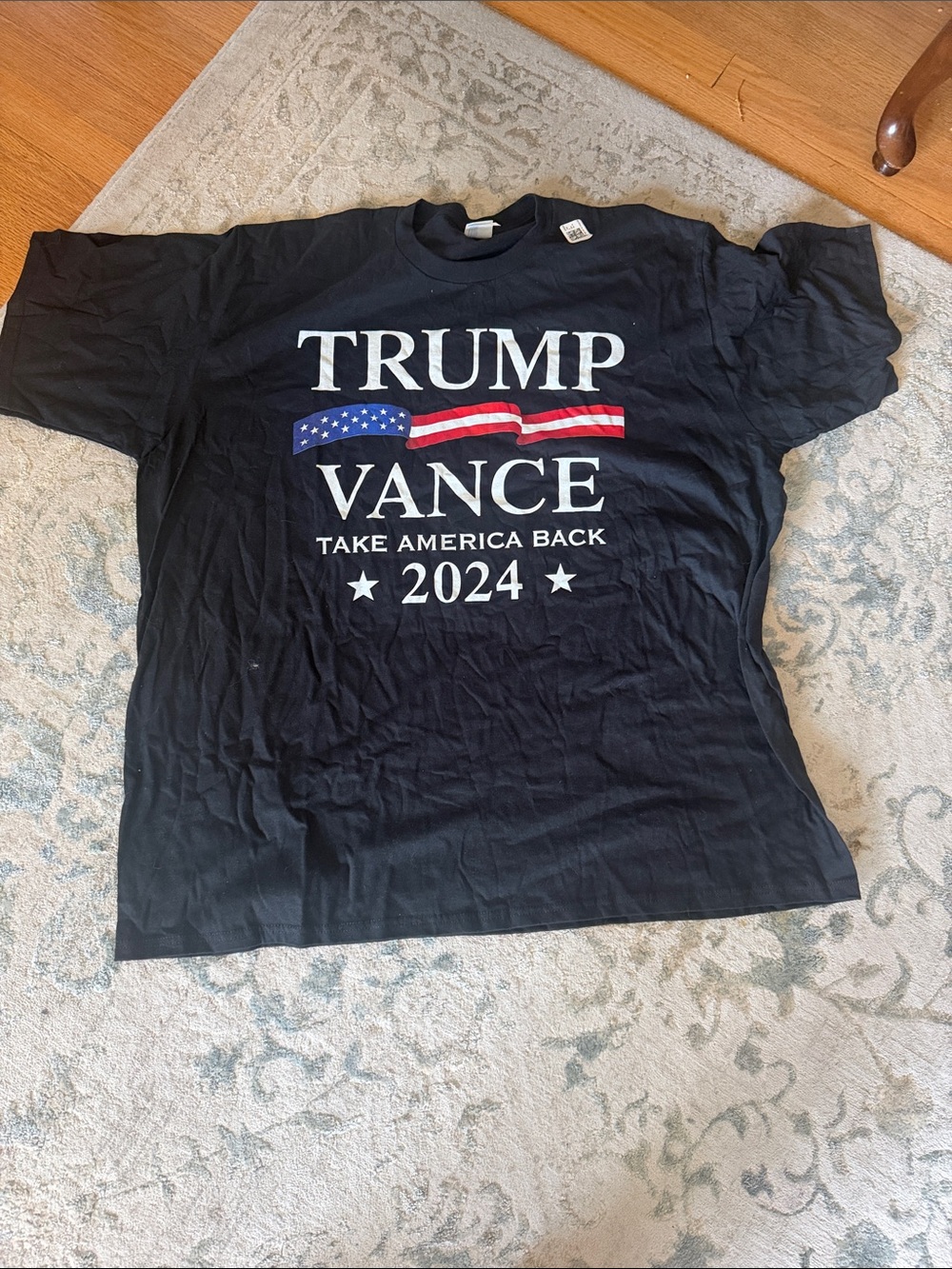 Port and Company Black Trump Vance 2024 Flag Graphic Tee